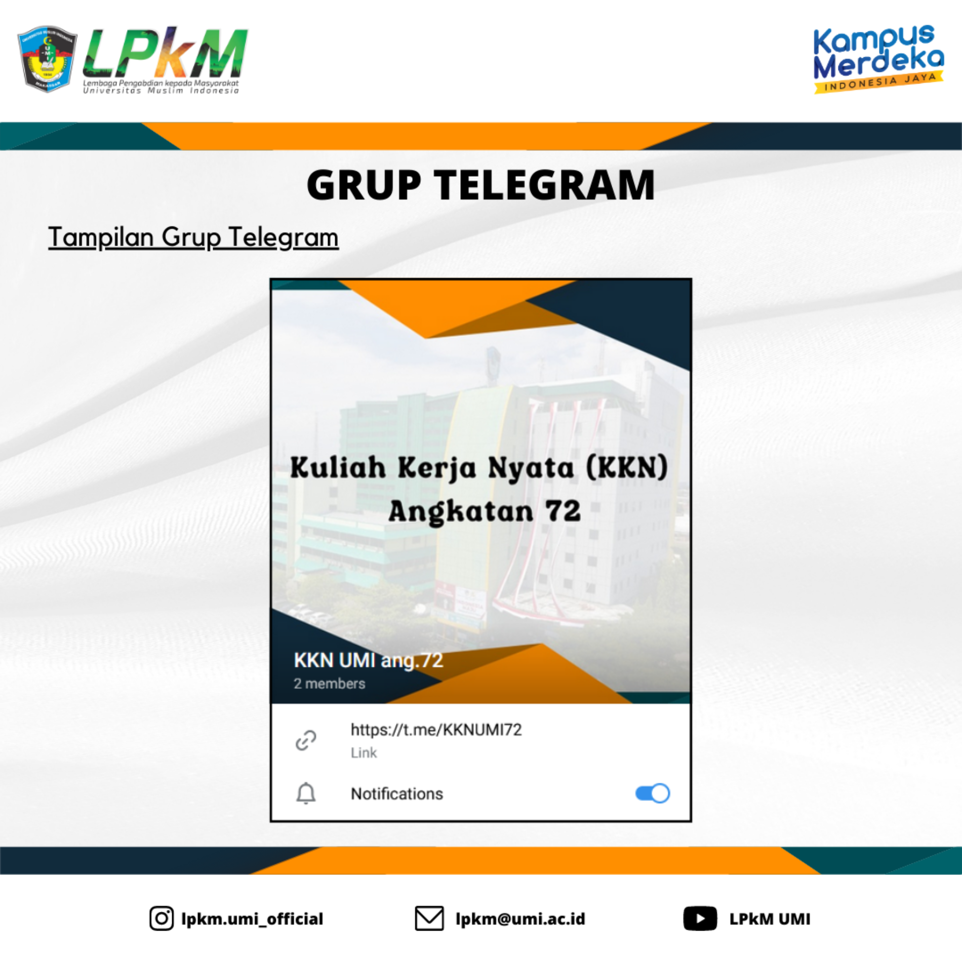 Pengumuman KKN UMI Angkatan 72