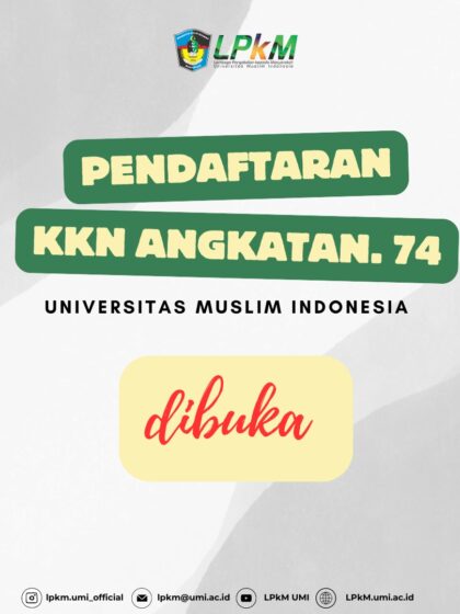 Alur Pendaftaran KKN UMI Angkatan 74 T.A. 2024/2025