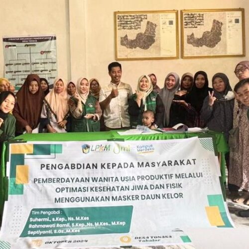 LPkM UMI Mengunjungi Desa Tonasa, Takalar Pemberdayaan Wanita Usia Produktif Melalui Optimalisasi Kesehatan Jiwa dan Fisik Menggunakan Masker Daun Kelor