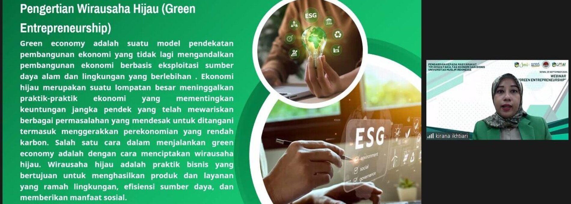 Menumbuhkan Minat Green Entrepreneurship melalui Green Economy untuk Mengembangkan Karakter Kewirausahaan