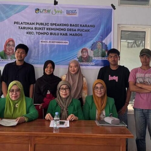 Tim Pengabdian Kepada Masyarakat (PKM) UMI memberikan Pelatihan “Publik Speaking” pada Anggota Karang Taruna Bukit Kemuning Desa Pucak, Kec. Tompobulu Kab. Maros