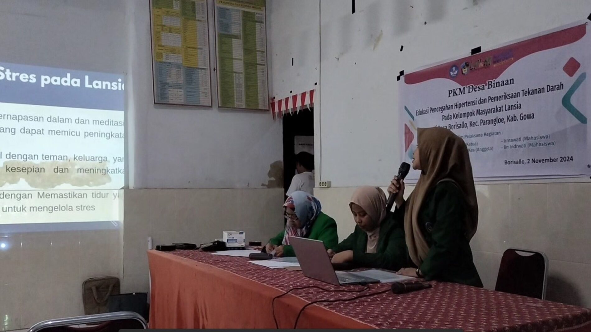 Edukasi Pencegahan Hipertensi dan Pemeriksaan Tekanan Darah Pada Kelompok Masyarakat Lansia di Desa Borisallo Kec. Parangloe Kab. Gowa