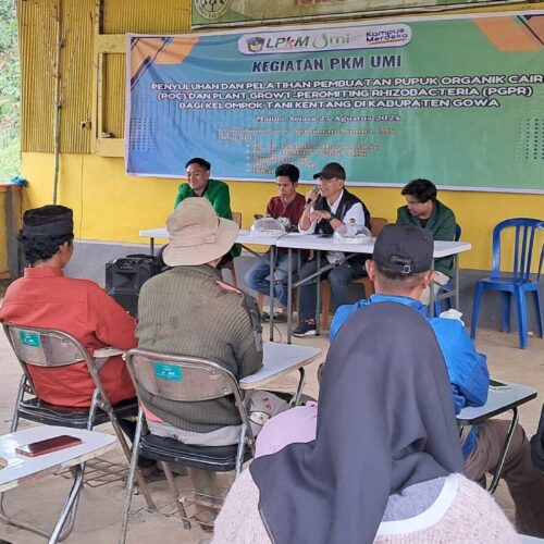 Dosen UMI Melakukan Kegiatan Penyuluhan dan Pelatihan Pembuatan Pupuk Organik Cair bagi Kelompok Tani Kentang di Gowa