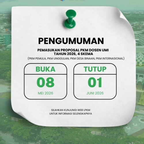 PENGUMUMAN PEMASUKAN PROPOSAL PKM DOSEN UMI