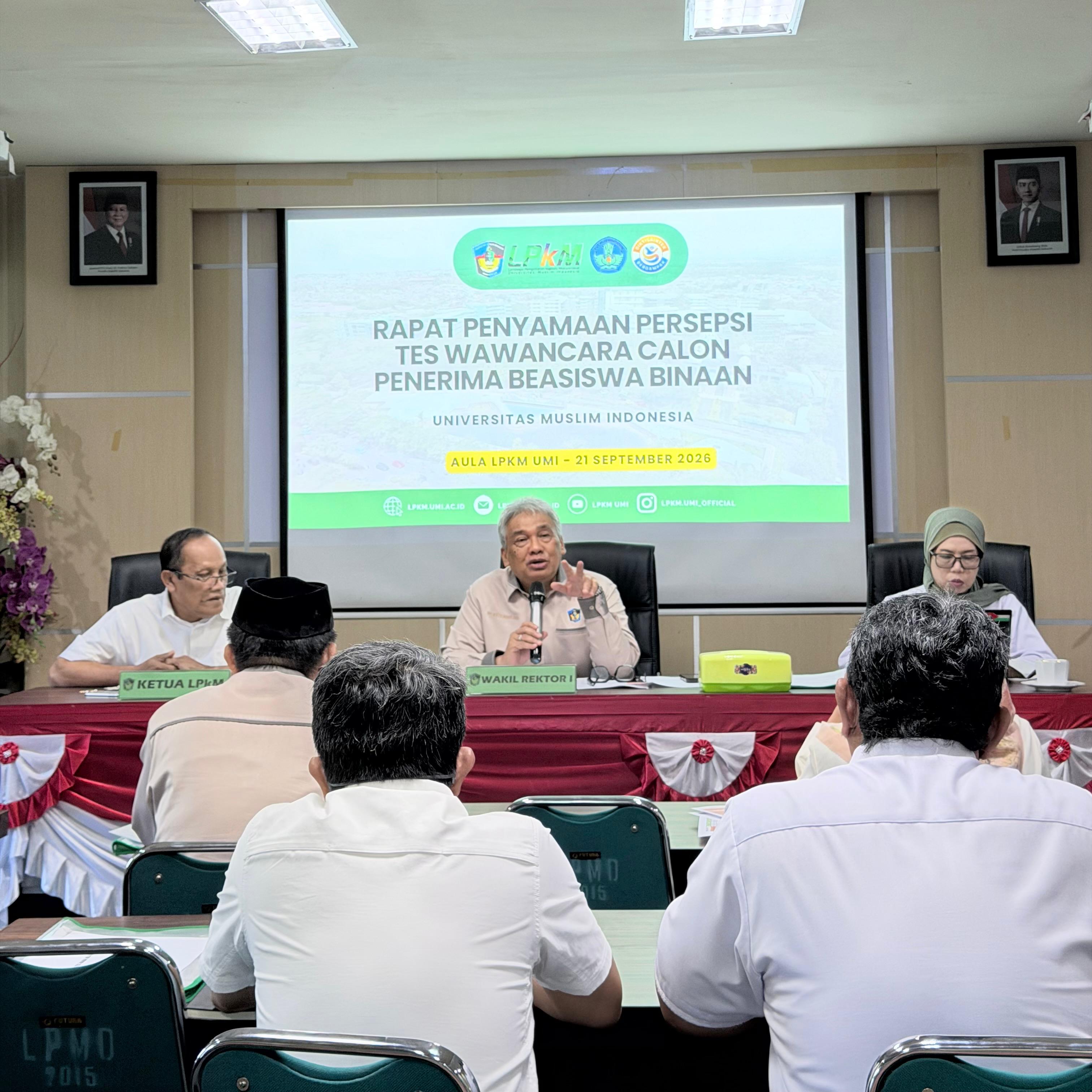 PENYAMAAN PERSEPSI TES WAWANCARA CALON MAHASISWA PENERIMA BEASISWA BINAAN UNIVERSITAS MUSLIM INDONESIA